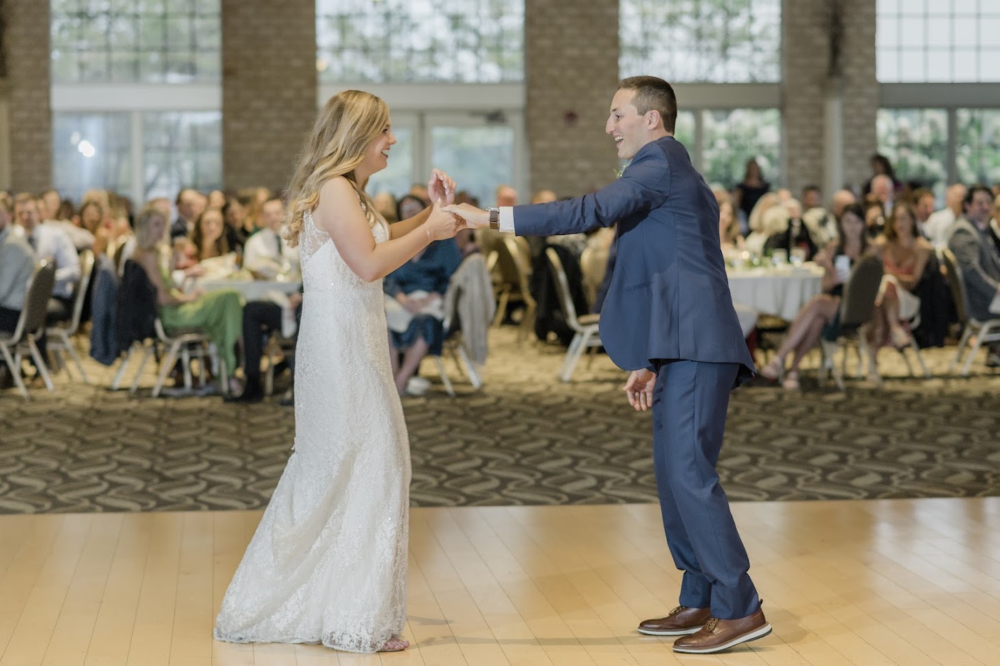 guests dancing at reception