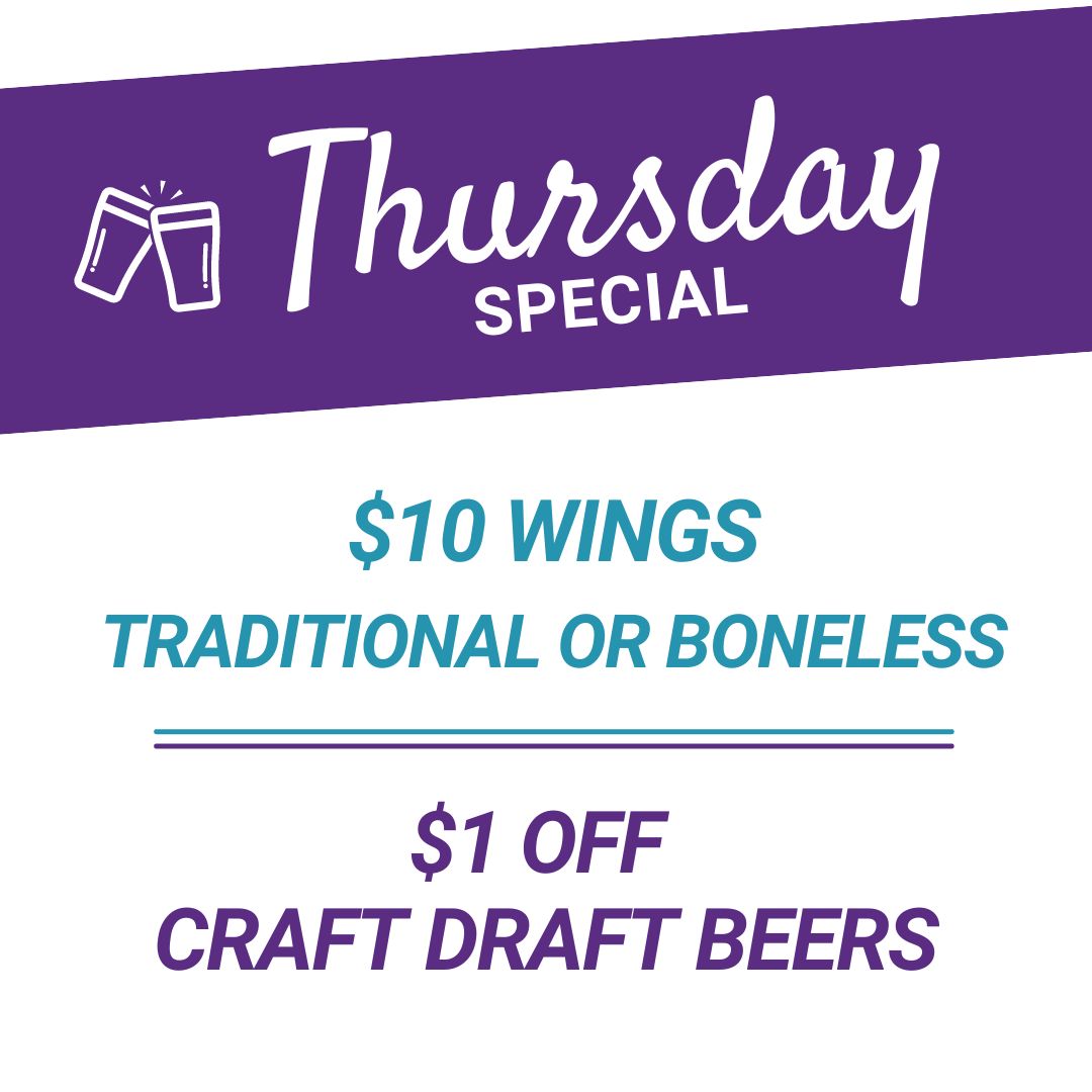 Thursday Special 10 Wings & 1 Off Craft Draft Beers Thornberry